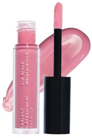 Radiant Professional Lip Glaze - Ultra Glossy, Non-Sticky & Long Lasting Lip Gloss for Women, Hydrating Lip Makeup with Aloe Vera & Hyaluronic Acid, High Shine Lipgloss - 10 ENGLISH ROSE, 0.16 Fl Oz