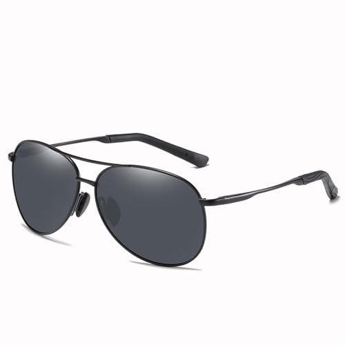 Yongst Classic Vintage Style Polarized Pilot Sunglasses - Men's and Women's Unisex Ultralight Shades with UV400 Protection; Ideal for Driving and Outdoors - Black