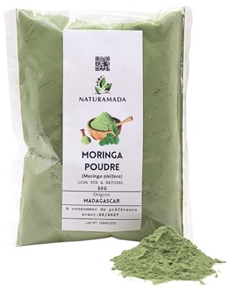 Moringa in polvere 50 g – Superfood naturale ricco di nutrienti – Benessere, vitalità e cucina sana – 100% puro e naturale