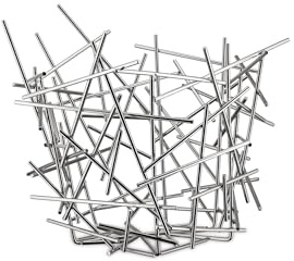 Alessi Blow Up Zitruskorb aus Edelstahl, 36 cm x 35 cm x 31,5 cm, Silber