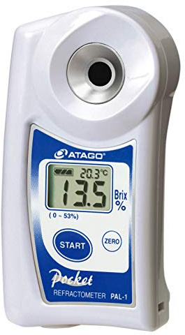 Atago 3810 PAL-1 Digital Hand Held Pocket Refractometer, 0.0 - 53.0% Brix Measurement Range