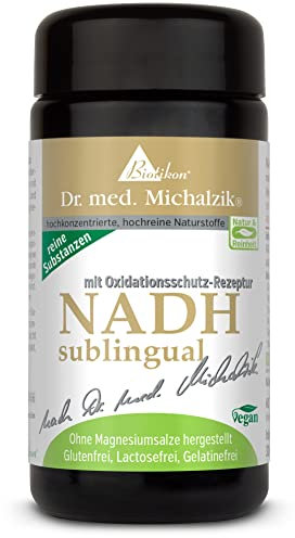 NADH 60 sublingual Dr. med. Michalzik - reines NADH [20mg], Oxidationsschutz-Rezeptur, Ascorbinsäure [20mg], Rote-Bete-Extrakt [3mg], Himbeer-Aroma - ohne Zusatzstoffe - von Biotikon®