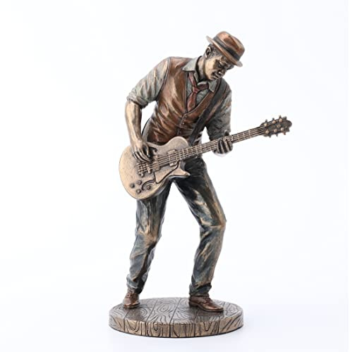 Veronese Design 7 5/8 Jazz Band Casual Guitar Player Resin Statue Cast Bronze Finish