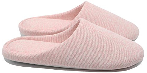 ofoot Pantoufles Intérieur pour Femmes, Chaussures de Ville Antidérapant en Coton Lavable avec Mousse Moire de Forme
