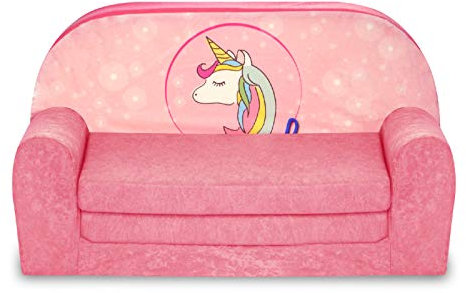 FORTISLINE – Kindersofa MINI ausklappbar 40x78x45cm - Kindersofa für Kinder 2in1 - Kindercouch ausklappbar - Schlafcouch aus Schaumstoff - Abnehmbarer Bezug - Viele Motive