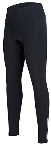 Women's Cycling Pants 3D Padded Compression Tight Long Bike Bicycle Pants with Wide Waistband (Black,L)