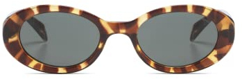 KOMONO Ana Tortoise Unisex Oval Cellulosepropionat-Sonnenbrille für Damen und Herren mit UV-Schutz und kratzfesten Gläsern
