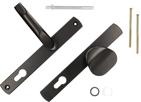 KOTARBAU® Türdrücker-Türknauf Satz 92mm Langschild Schwarz Profilzylinder für Türen Tore Pforten