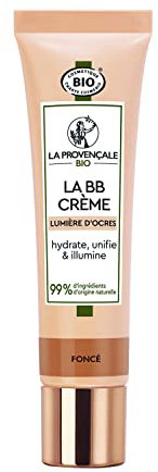 La Provençale Bio - La BB Crème Lumière d'Ocres Certifiée Bio - Crème Teintée Hydratante - Huile d'Olive Bio AOP Provence - Pour Tous Types de Peaux - Teinte : Foncé - 30 ml