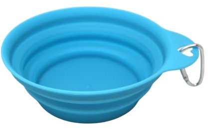 fiXte Collapsible Dog Water Bowl Lightweight Portable Expandable Dog Travel Water Bottle With Clip Foldable Puppy Dog Cat Pet Bowl Feeding and Watering for Pets Blue