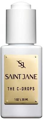 SAINT JANE - The C Drops (Vitamin C Glow Drops Serum) | Hydrated, Glassy, Smooth Skin | Luxury, Floral-Infused, Clean Skincare (1 fl oz | 30 ml)