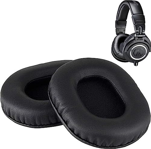 Almohadillas de repuesto M50X compatibles con auriculares de monitor Audio Technica ATH M50X M50XBT M50RD M40X M30X M20X MSR7 SX1, orejeras de espuma viscoelástica