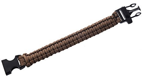 Jiklophg 23cm Pulsera Paracord Pulsera de Supervivencia Cuerda Paracaídas con Hebilla de Plástico - Marrón