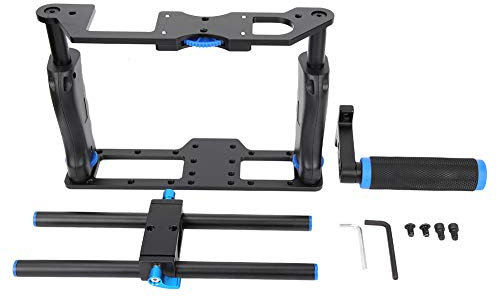 DSLR-Käfig, Kamerakäfig, C2 DSLR-Kamerahalterung, Kameragriff aus Aluminiumlegierung mit Griff Oben, Fotostudio-Set, Kaninchenkäfig-Stabilisator für alle DSLR-Kameras und