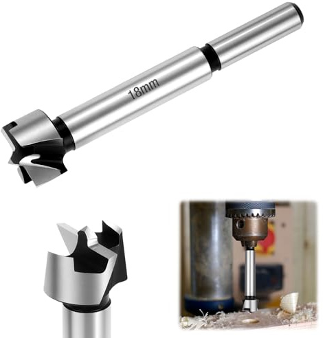 Flintronic Forstnerbohrer Ø18mm, Forstner-Bit, Bohraufsätze mit Rundschaft, Zubehör Bohrmaschine, Professional forstner Bohrer, Topfbohrer Kunstbohrer für Holz Hartholz, Holzbearbeitung