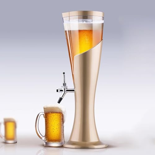 Spillatore Birra Distributore di Bevande in Plastica con Ghiaccio e Rubinetto, Distributore Portatile Mimosa Tower, Torre per Birra Giraffa, Distributore di Bevande Miste(3 L)