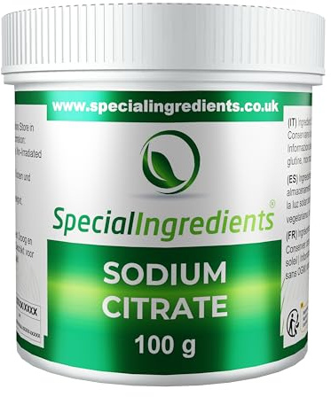 Special Ingredients Natriumcitrat en poudre 100g - Régulateur d’acidité et conservateur pour aliments et boissons, Végan, sans gluten, sans OGM, casher, halal - Qualité supérieure