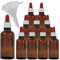 Viva Haushaltswaren 10 Small Brown Glass Apothecary Bottles, Glass, brown, 30 ml