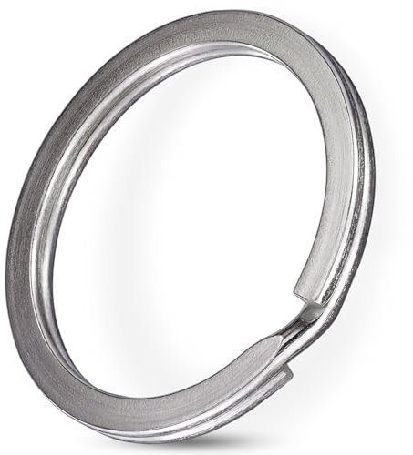 Praknu 200 Stück Schlüsselringe Set - Schlüsselring 25mm Flach - Klein - Schlüsselanhänger Ringe - Für Schlüssel, DIY & zum Basteln