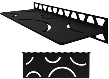 Schluter Rectangular Shelf for Tiled Walls - 4mm Thick, Curve Design, Aluminum Material, Matte Black Finish - SWS1D6MGS