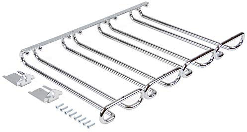 Emuca - Support pour Verres à vin à 4 lignes pour meubles, Porte-verres pour Étagères ou Bars, 280 mm, Acier, finition chromée