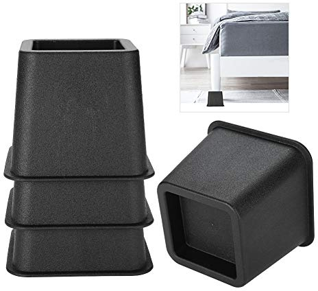 Ejoyous 4er Möbelerhöher Betterhöhung Möbelerhöhung Tischerhöher Elefantenfuß Bed Riser Füße zur Erhöhung von Betten-Schwarz 10cm Höhe