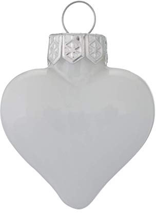 BOLTZE 12 STK Glas Herzen Weihnachtskugeln 4cm Christbaumkugeln weiß Opal Farben Dekokugeln Glaskugeln Chirstbaumschmuck Christbaumdeko matt glänzend Deko STERNFORM