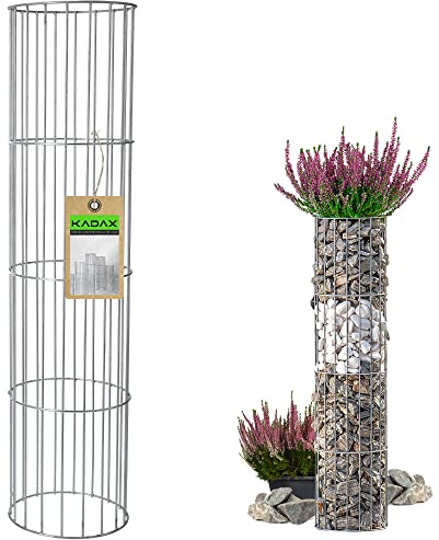 KADAX Colonne en Acier, colonnes en Treillis, colonnes en Treillis en Acier, colonnes de Grille d'origine, gabions décoratifs, gabions décoratifs, gabions, Panier en Pierre, Panier (L, Ovale)