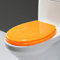 MANY Universal-Toilettensitz, WC-Sitz Mit Absenkautomatik, Toilettendeckel Klobrille Schnelle Demontage, Klodeckel Harz WC-Deckel, Stark Und Robust(Orange)