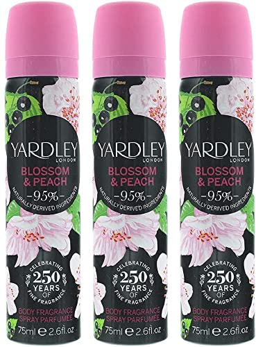 Yardley Ladies Womens Body Spray Deodorant Blossom 75ml 3 Pack