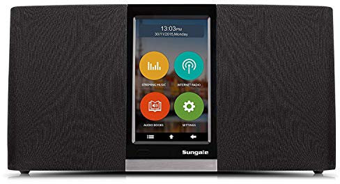 Sungale 3rd Generation Wi-Fi Internet Radio with Easy Touch Screen, Access Apps to Stream Music or Listen to Thousands of Internet Radio Stations, Frees Your Smartphone
