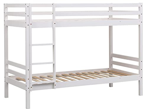 Happy Garden Lits superposés Blanc Ambre, pour Enfants, accueillant Deux Matelas de Dimensions 190x90cm