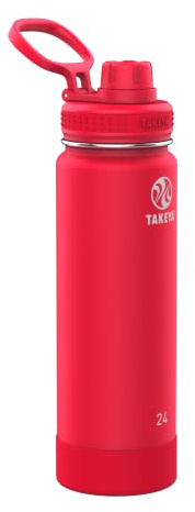 Takeya Actives 24 oz Vacuum Insulated Stainless Steel Water Bottle with Spout Lid, Premium Quality, Watermelon