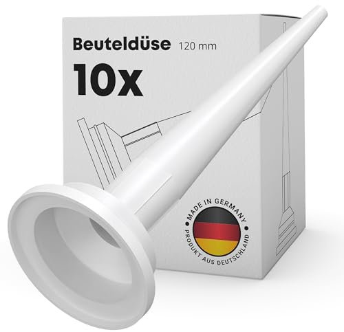 20x Aufsatz Silikonspritze - Beuteldüse Standard 120 mm – Spitze für Kartuschenpresse - Kartuschenspitzen für Silikonkartuschen - Dichtungsdüse für Auspresspistole - Dichtungsdüse Silikon