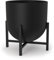 Olly & Rose XL Black Plant Pot with Plant Stand - Metal Plant Pots Indoor Planter 28cm 11 Inch Large Flower Pot (Black, 28 cm with Stand)