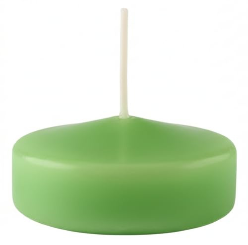 Cereria Di Giorgio - 12 Candele Galleggianti - Diametro 7 cm Altezza 3,5 cm - Colore Pistacchio - Durata 8 ore