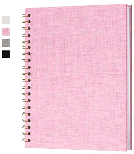Hiwhy Album Fotografico Fai da Te Spirale Scrapbooking Album Copertina in Lino 28x20,5 cm 40 Pagine Scrapbook Regali Nozze Natale Valentino Regalo di Anniversario Bambino Matrimonio Viaggio, Rosa