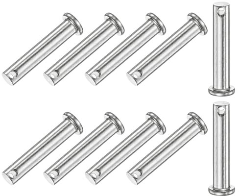 M METERXITY 10 Stück Einloch Klauenstifte, M8 x 45mm 304 Edelstahl Flachkopf Klauenstifte für mechanische Verbindungen/Lastwagen/Rasenmäher, Verbindungsstift Scharnier Wiederverwendbar