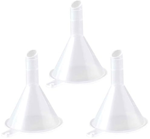 3PCS Mini Plastic Funnel Set – Funnels for Filling Bottles or Containers, Clear Small Funnels for Precision Filling Small Bottles, Jars, Vials, Travel Size Funnel Kit