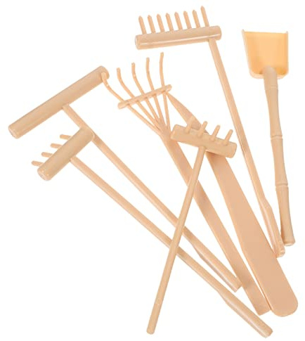 MOTHNUR Zen Garden Rake Tool Kit 7pcs Sand Rakes 6 Yellow and 1 Beige for Meditation Desk Zen Garden Sand Table Accessories