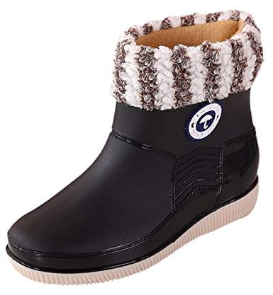 LOIJMK Botas de goma para mujer, impermeables, botines de lluvia, forradas, botas de lluvia, botas de jardín, botas de jardín, botas de trabajo, botas de goma, botas de trabajo, zapatos de trabajo