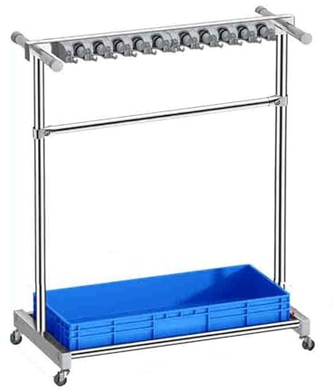 Soporte para escobas y fregonas - Organizador de Suelo con 24 Ganchos y 10 Ranuras para Armario, Garaje, jardín, Escuela y fábrica - Solución de Almacenamiento