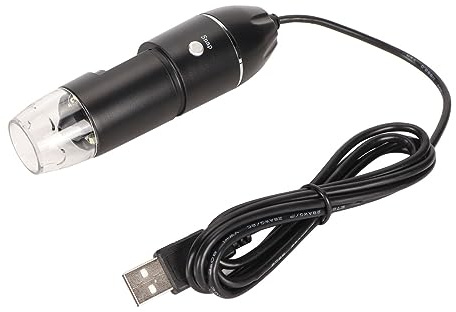 Hamwesh USB -mikroskop, 50x Till 1600x Förstoring med 8 LED -lampor, Linjal, Bärbar Handhållen Fickmikroskop för Telefoner för Telefoner för