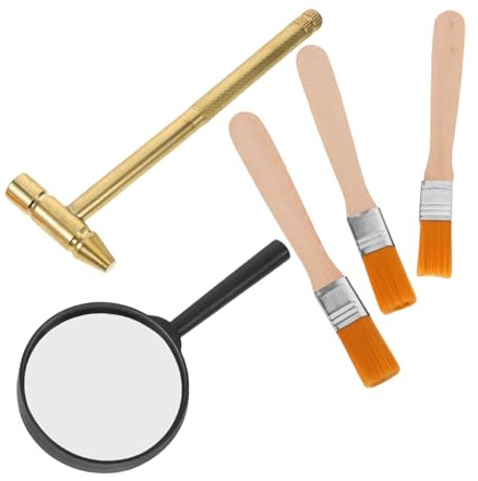 Warmhm Educational Archaeology Dig Kit for Stem Excavation Set with Hammer Brush Magnifier Realistic Tools for Boys Scientific Exploration