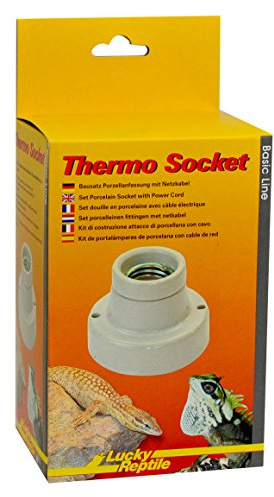 Lucky Reptile Thermo Socket - Douille en Porcelaine Droite - Douille E27 avec câble d'alimentation & matériel de Montage - Idéale pour Lampes jusqu'à 150 W - Accessoires pour terrariums