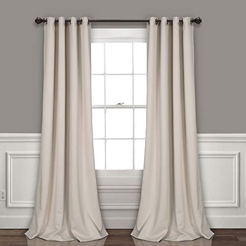 Lush Decor Insulated Grommet Blackout Window Curtain Panels, Pair, 52 W x 108 L, Wheat - Classic Modern Design - Chic Window Decor - Long Curtains For Living Room, Bedroom, Or Dining Room