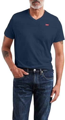Levi's Original Housemark V-neck, T-Shirt para Hombre, Dress Blues, M