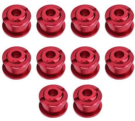 Pernos de Plato de Bicicleta Pernos de Plato de una Sola Velocidad de 4,9 MM Pernos de Rueda de Cadena de Juego de bielas de aleación para Bicicleta de montaña 10 Uds(Rojo)