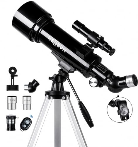 Koolpte Telescope for Kids, 70mm/500mm AZ Refractor for Beginners, Black