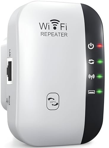 Retoo Repetidor WiFi 2,4 GHz, 300 Mbit/s, amplificador WiFi, puerto Ethernet, WPS, punto de acceso, modo repetidor, LED que se puede apagar compatible con todos los dispositivos WiFi IEEE 802.11 b/g/n